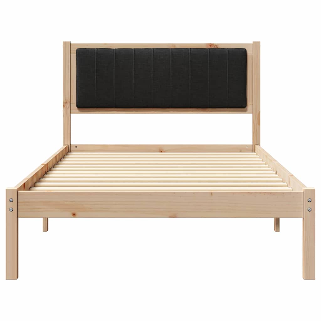 Bed Frame with Upholstered Headboard Black 100 x 200 cm